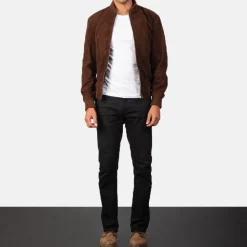 Shane Mocha Suede Bomber Jacket