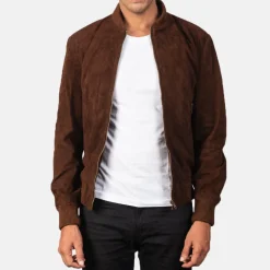Shane Mocha Suede Bomber Jacket