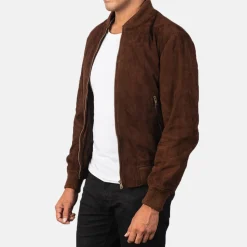 Shane Mocha Suede Bomber Jacket