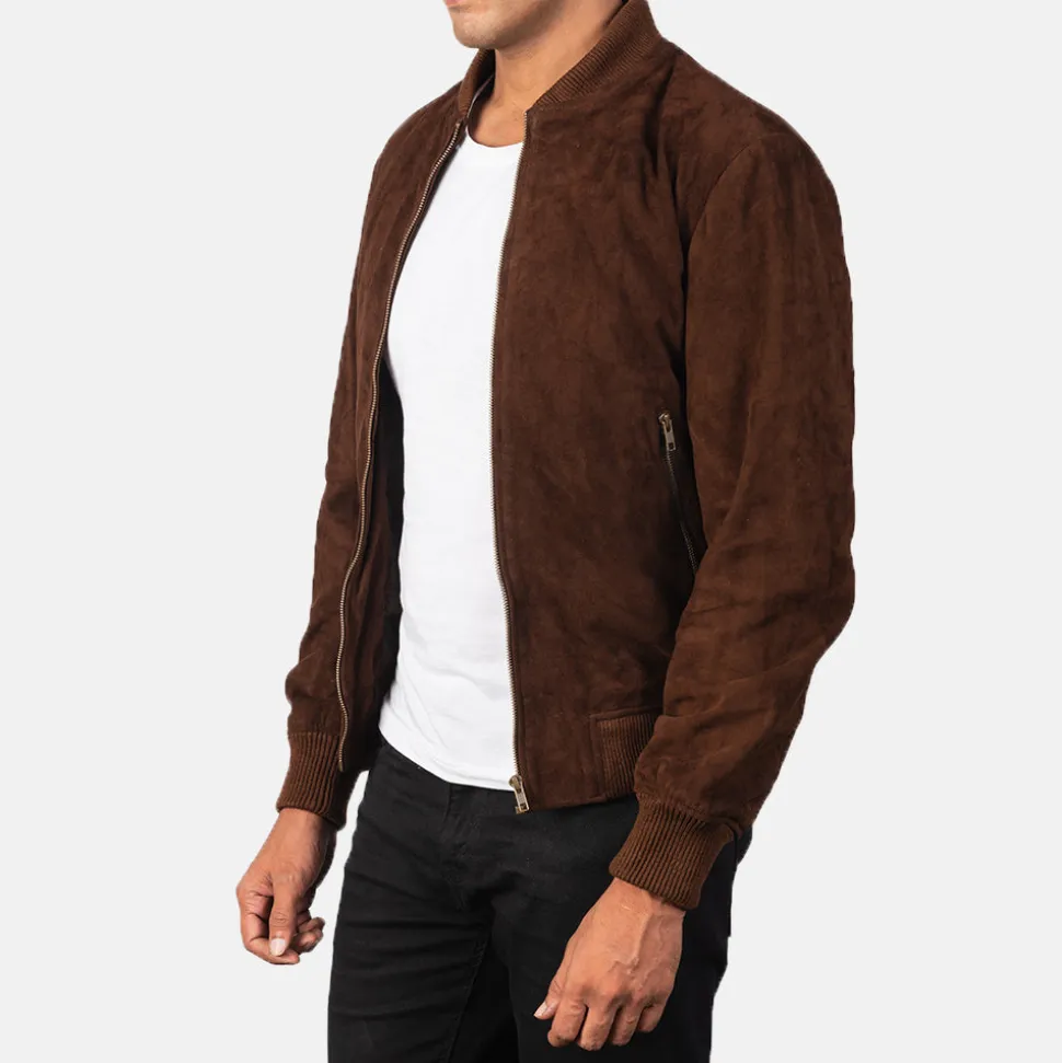 Shane Mocha Suede Bomber Jacket
