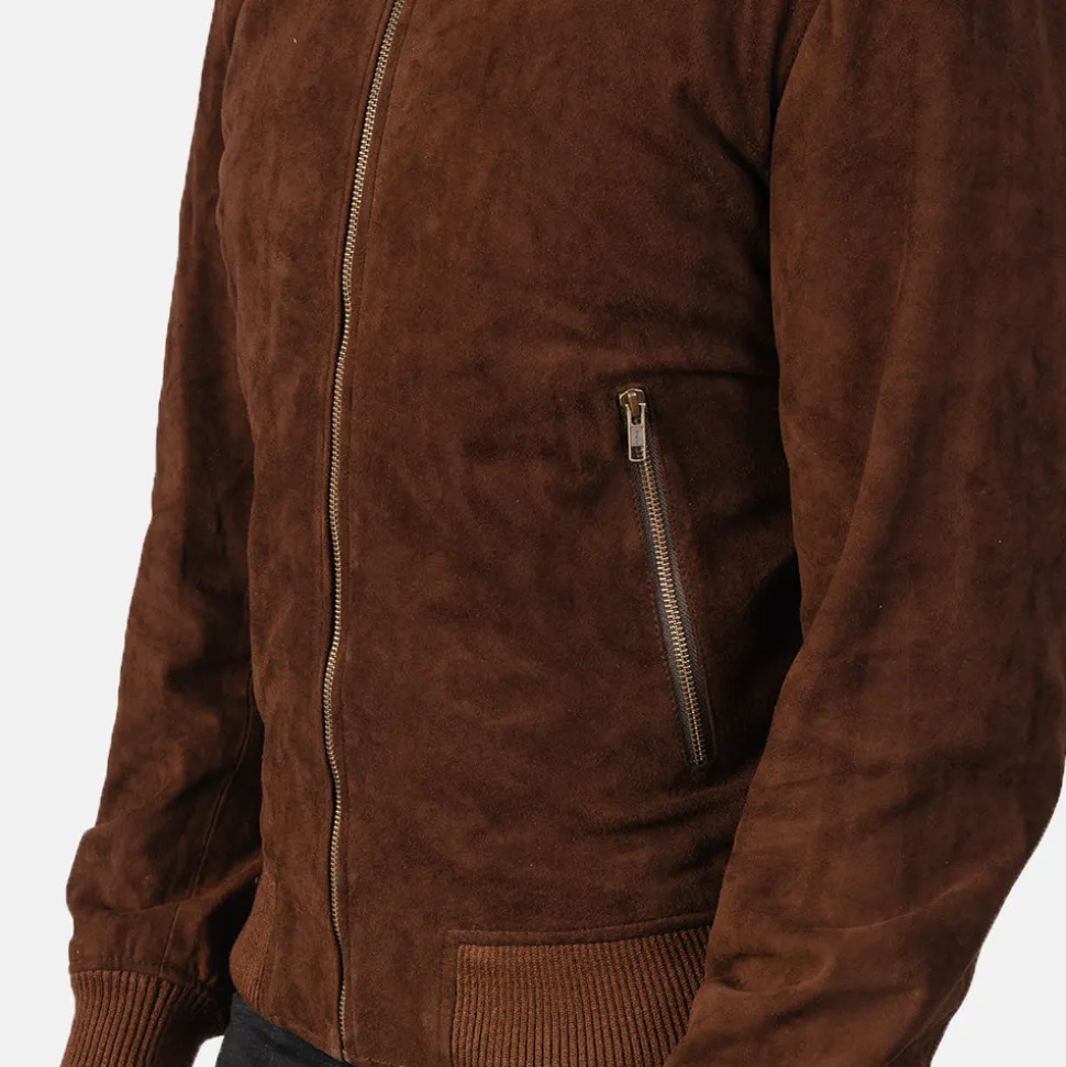 Shane Mocha Suede Bomber Jacket