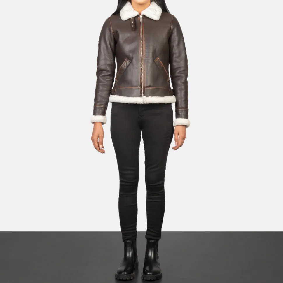 Sherilyn B-3 Brown Leather Bomber Jacket
