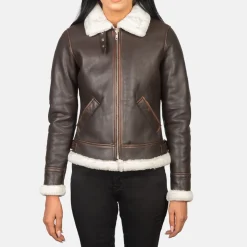 Sherilyn B-3 Brown Leather Bomber Jacket