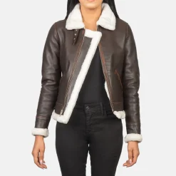 Sherilyn B-3 Brown Leather Bomber Jacket