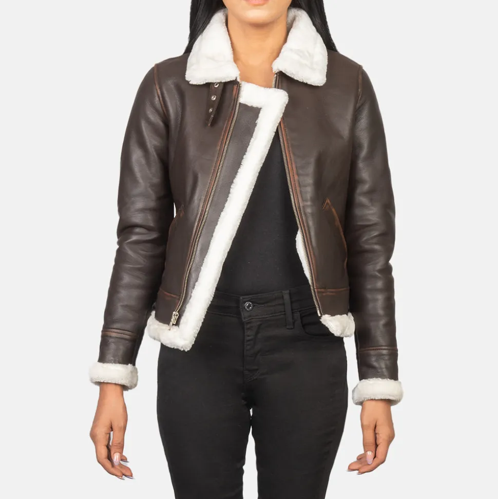 Sherilyn B-3 Brown Leather Bomber Jacket