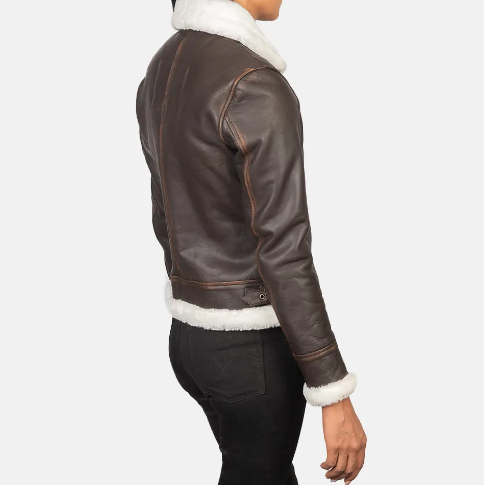 Sherilyn B-3 Brown Leather Bomber Jacket