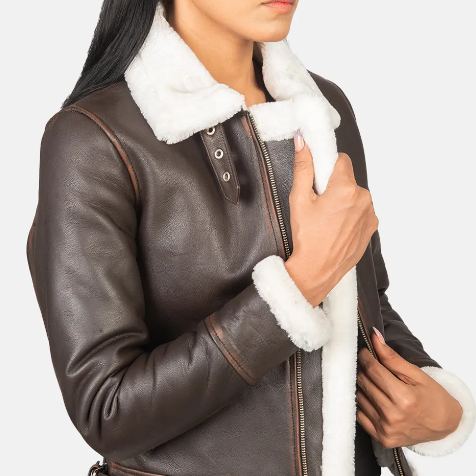 Sherilyn B-3 Brown Leather Bomber Jacket