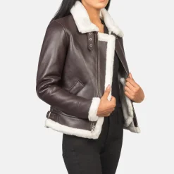 Sherilyn B-3 Maroon Leather Bomber Jacket