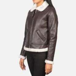 Sherilyn B-3 Maroon Leather Bomber Jacket