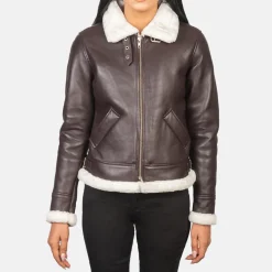 Sherilyn B-3 Maroon Leather Bomber Jacket