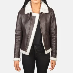 Sherilyn B-3 Maroon Leather Bomber Jacket