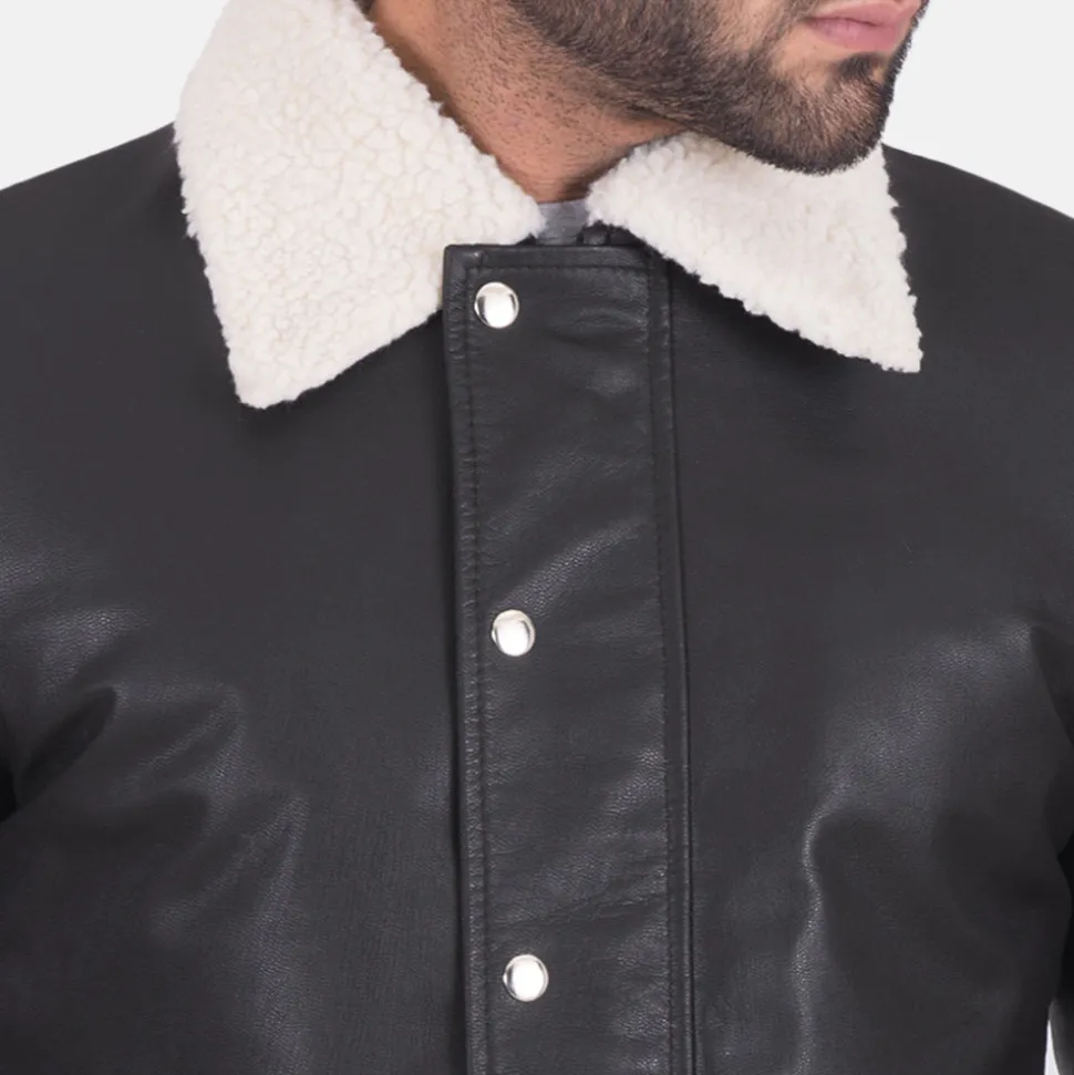 Snow Cole Black Leather Jacket