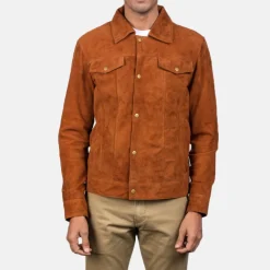 Stallon Brown Suede Trucker Jacket