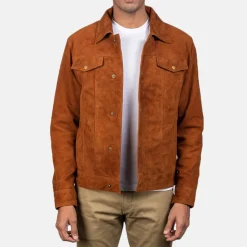 Stallon Brown Suede Trucker Jacket