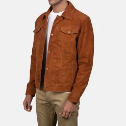 Stallon Brown Suede Trucker Jacket