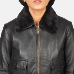 Stella G-1 Black Leather Bomber Jacket