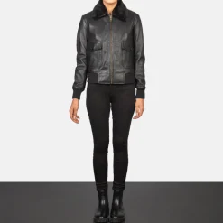 Stella G-1 Black Leather Bomber Jacket