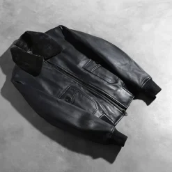 Stella G-1 Black Leather Bomber Jacket