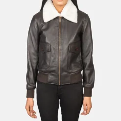 Stella G-1 Brown Leather Bomber Jacket