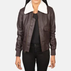 Stella G-1 Maroon Leather Bomber Jacket