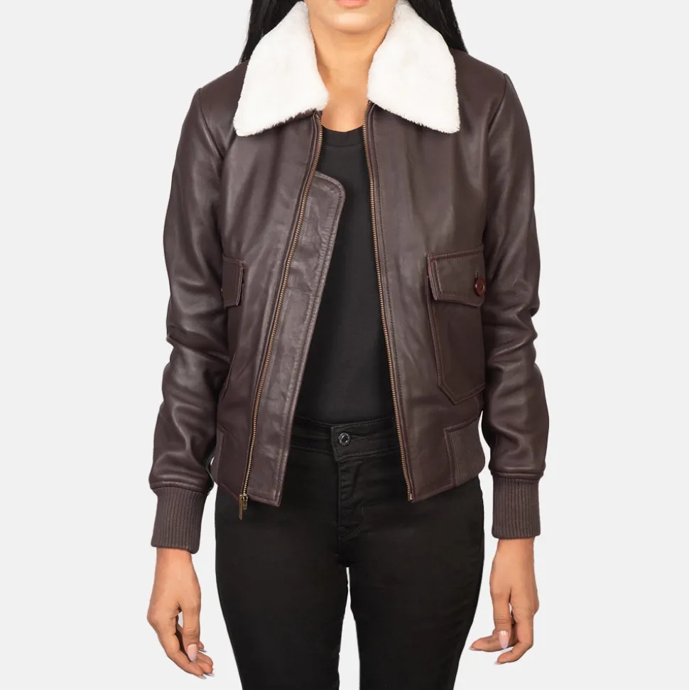 Stella G-1 Maroon Leather Bomber Jacket