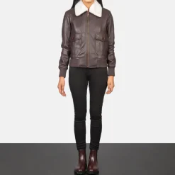 Stella G-1 Maroon Leather Bomber Jacket
