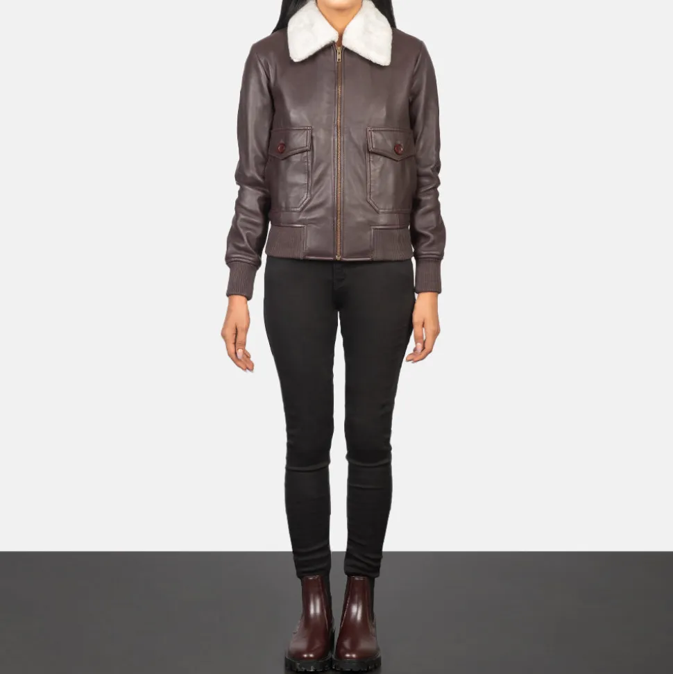 Stella G-1 Maroon Leather Bomber Jacket