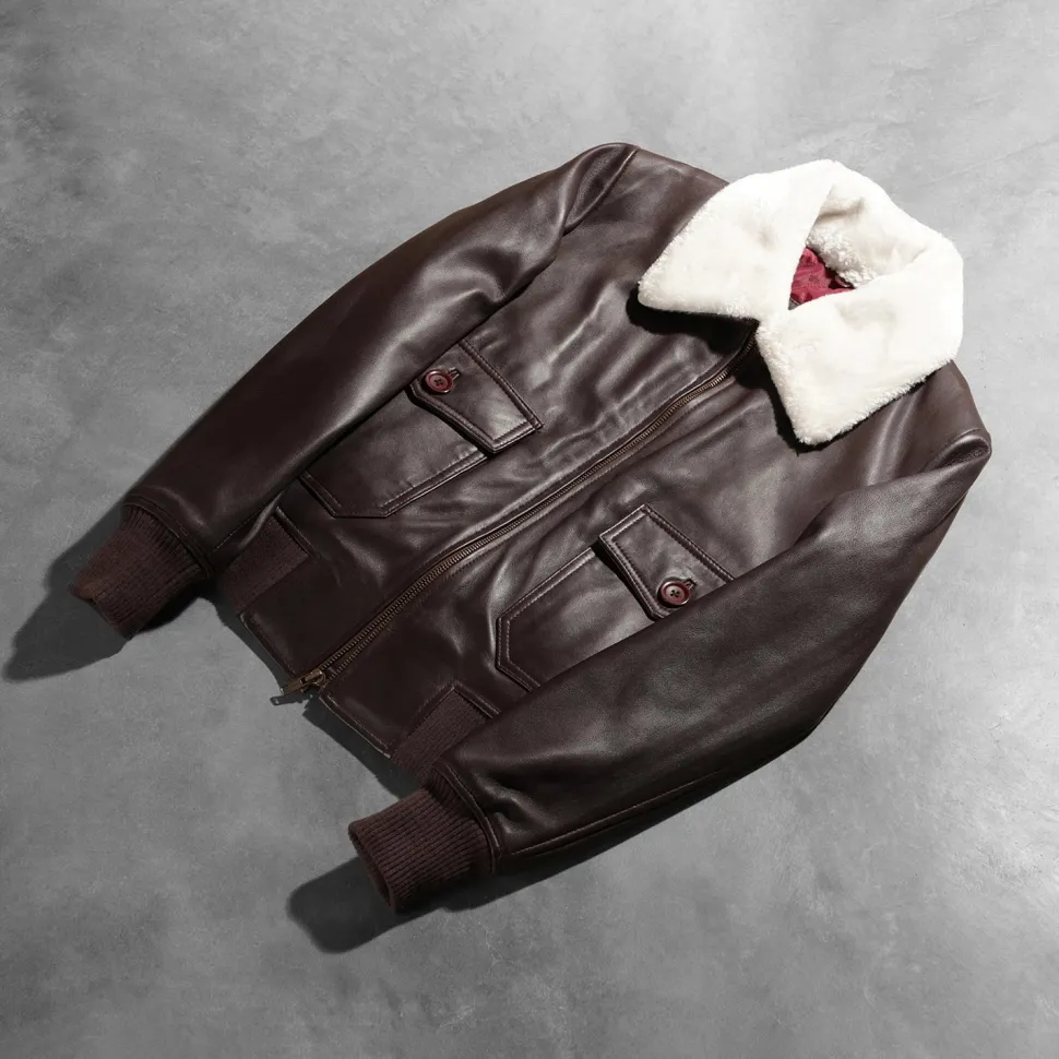 Stella G-1 Maroon Leather Bomber Jacket