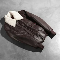 Stella G-1 Maroon Leather Bomber Jacket