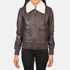 Stella G-1 Maroon Leather Bomber Jacket