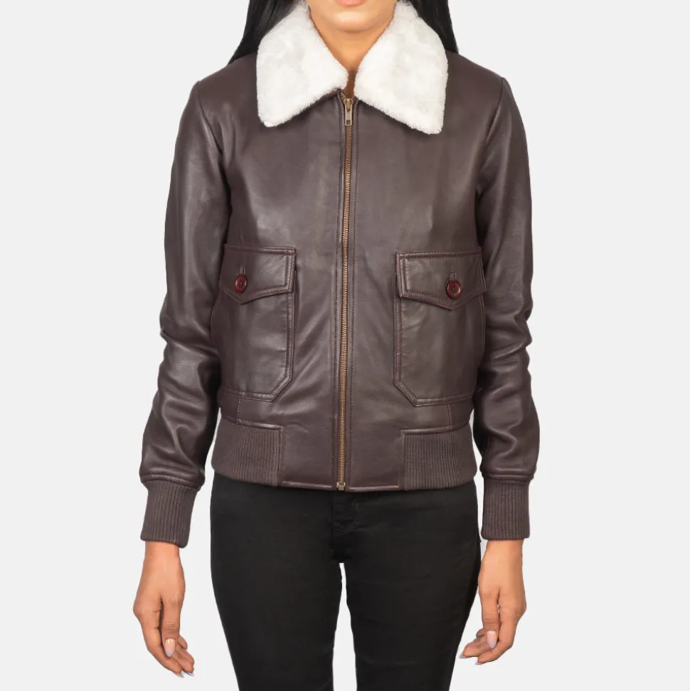 Stella G-1 Maroon Leather Bomber Jacket