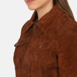 Suzy Brown Suede Trucker Jacket