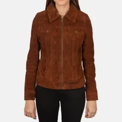 Suzy Brown Suede Trucker Jacket