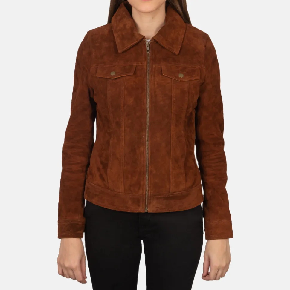 Suzy Brown Suede Trucker Jacket