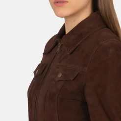 Suzy Mocha Suede Trucker Jacket