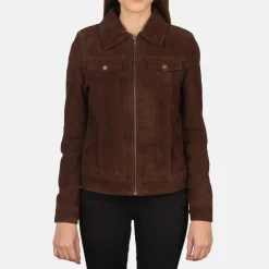 Suzy Mocha Suede Trucker Jacket