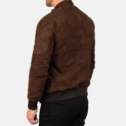 Sven Mocha Suede Bomber Jacket