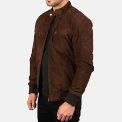 Sven Mocha Suede Bomber Jacket