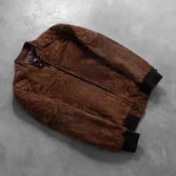 Sven Mocha Suede Bomber Jacket