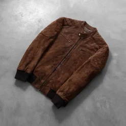 Sven Mocha Suede Bomber Jacket