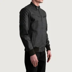 Sven Tumbled Brown Leather Bomber Jacket