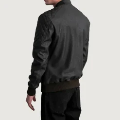 Sven Tumbled Brown Leather Bomber Jacket