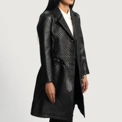 Sweet Susan Black Leather Trench Coat