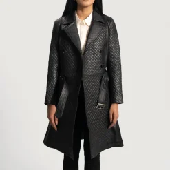 Sweet Susan Black Leather Trench Coat