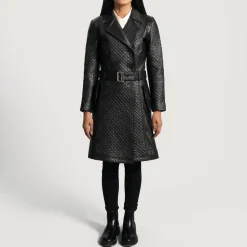 Sweet Susan Black Leather Trench Coat