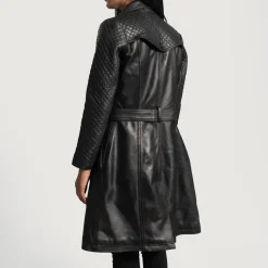Sweet Susan Black Leather Trench Coat