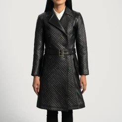Sweet Susan Black Leather Trench Coat