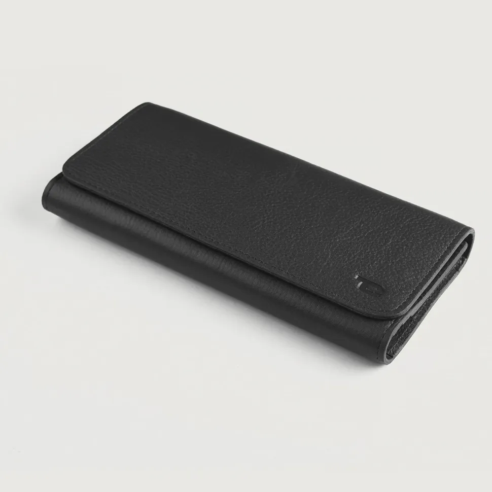 Taylor Black Leather Continental Wallet