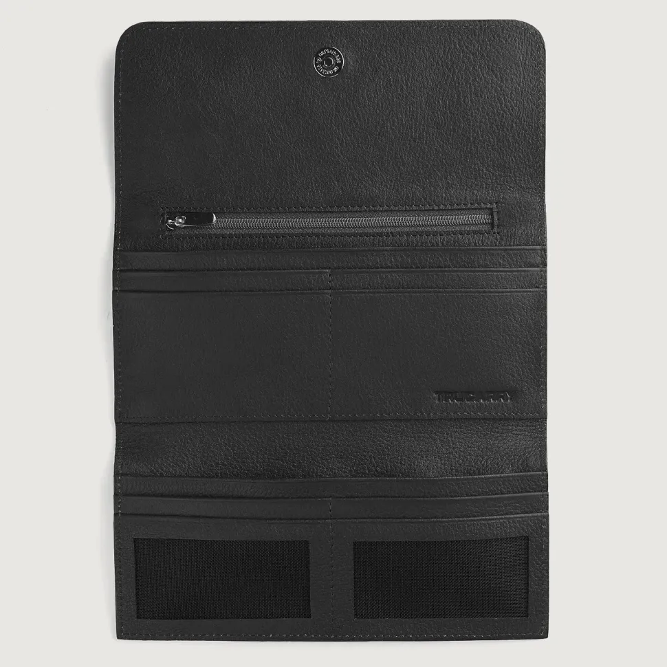 Taylor Black Leather Continental Wallet