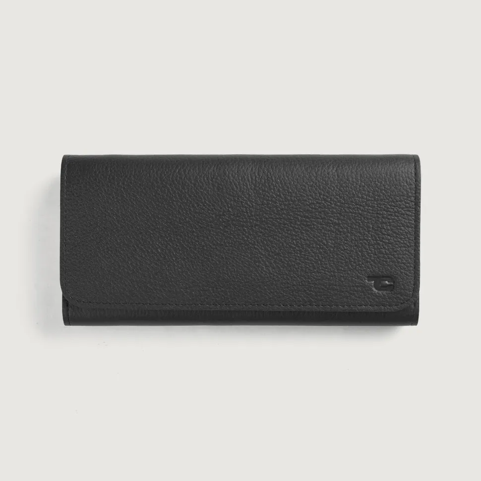 Taylor Black Leather Continental Wallet